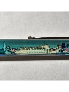 Statue of Liberty New York City Floaty Pen Ferry Boat Moves Lower Manhattan Vtg